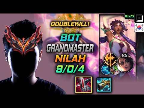GrandMaster Bot Nilah Build Immortal Shieldbow Conqueror - Nilah Bot vs Samira - LOL KR 12.23
