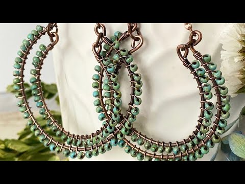 How to wire wrap seed bead hoops