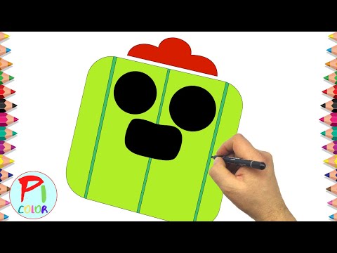 Рисуем значки Бравл Старс - значок Спайка - Как нарисовать Спайка из Brawl Stars