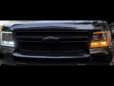 Custom 2013 Avalanche Headlights with Switchback LED accent lights