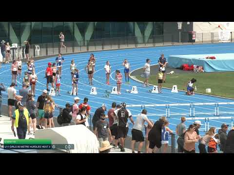 U11 Girls 80m Hurdles Heat 3: 2021 State Combined Events Championships // LAVicTV