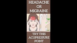 Headache or Migraine???  press on this point for 3