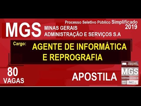 Apostila Processo Seletivo Público Simplificado MGS 2019 Agente de Informática e Reprografia
