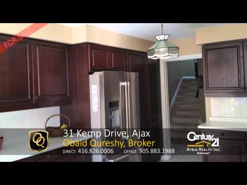 31 Kemp Drive, Ajax Home For Sale by Obaid Qureshy, Broker