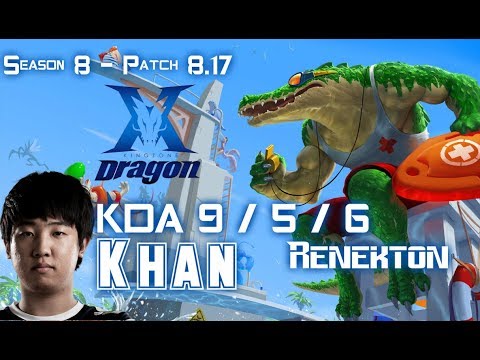 KZ Khan RENEKTON vs IRELIA Top - Patch 8.17 KR Ranked