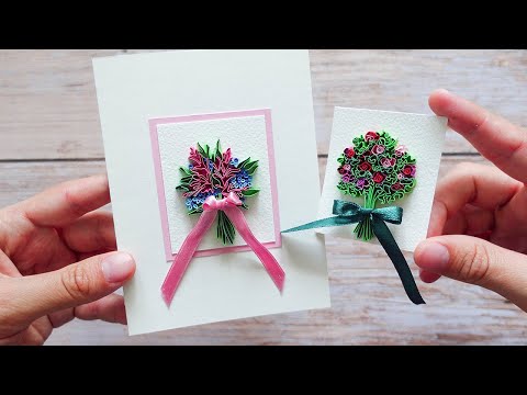 Let's make miniature bouquets together ! Easy Paper Quilling DIY