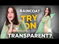4K USA Bright Transparent Raincoat Bright Fresh Color Try On Soft Fluid Motion