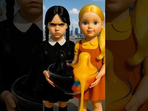 Wednesday vs Squid Game Barbie Girl SLİME ASMR #barbie #squidgame #wednesday #asmr #animation