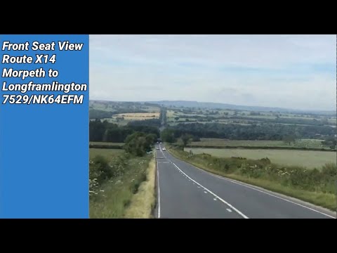 Front Seat View | Route X14: Morpeth to Longframlington - 7529/NK64EFM/ADL Enviro 400