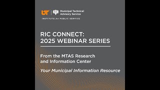 MTAS Information Resources, Management Consulting and Training Programs