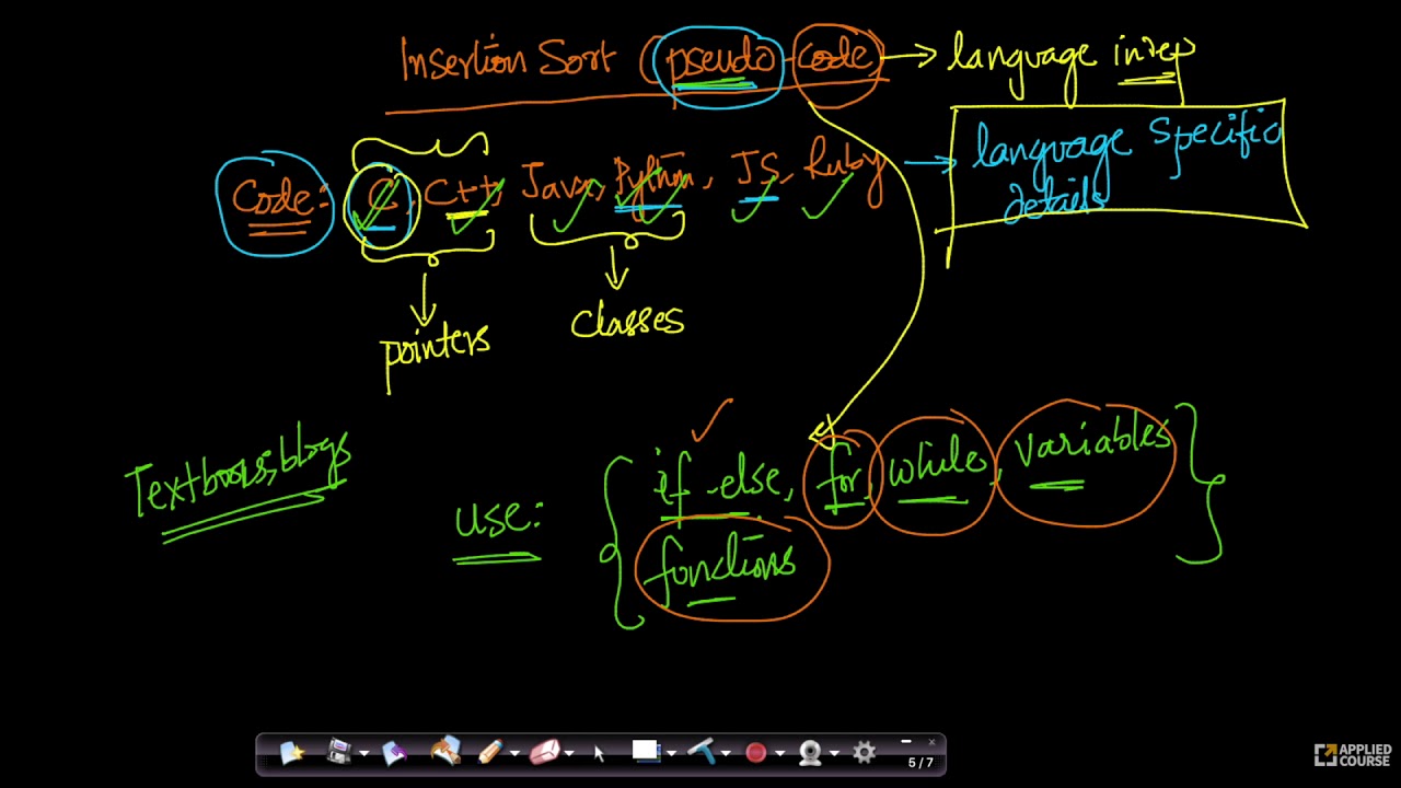 Pseudo code | Insertion sort | Data Structures & Algorithms | Part-5 | Applied