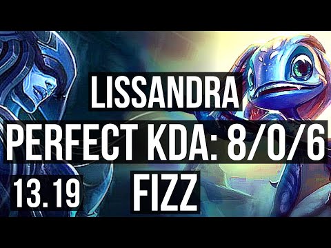 LISSANDRA vs FIZZ (MID) | 8/0/6, 1000+ games, Legendary, 1.1M mastery | EUW Master | 13.19