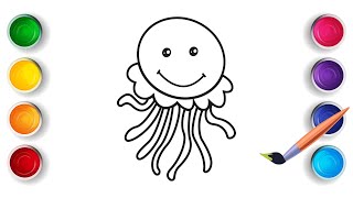 Jellyfish Coloring Pages for Kids! 🎨 Fun & Educational Video.