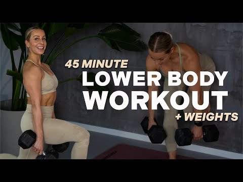 45 MIN LOWER BODY | LEGS ON FIRE | Lower Body Strength | GLUTES & QUADS | | + Weights