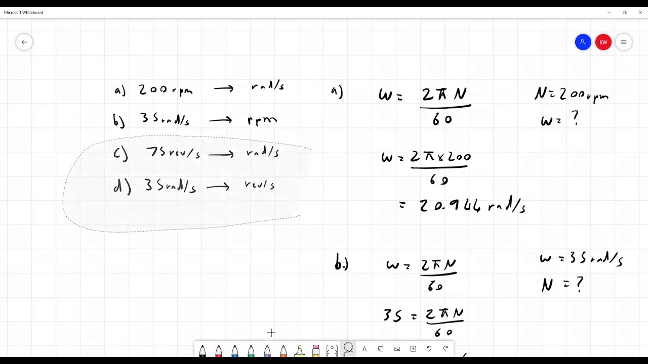 Engineering Dynamics angular velocity unit conversion