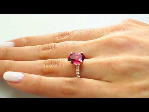 3 1/20 CTW Oval Pink Tourmaline Cocktail Ring in 14K Rose Gold (MD170136)