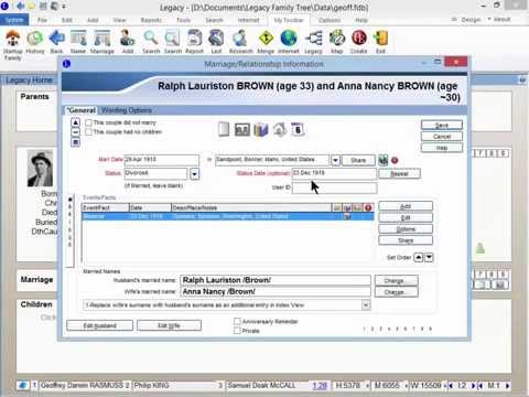Legacy QuickTip Video - How to Add Divorce Information