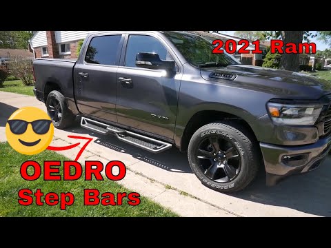 OEDRO Off road Running Boards Bolt-on Side Steps/Nerf Bar, Two Stairs Design Dodge Ram, Jeep, F150..
