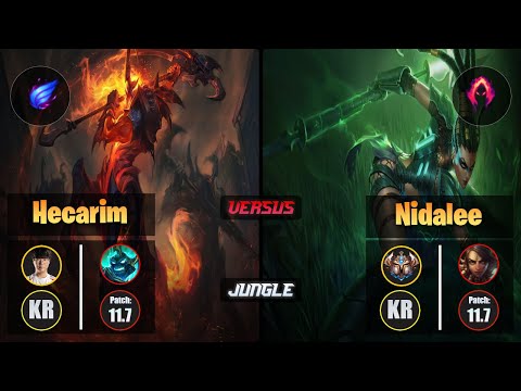 Haru HECARIM (Jungle) [Phase Rush] VS NIDALEE - Challenger KR Patch 11.7