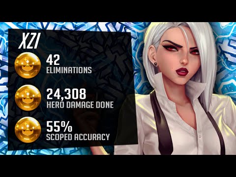 XZI Top 500 Korean Ashe - 43 elims! [ Overwatch Season 35 Top 500 ]