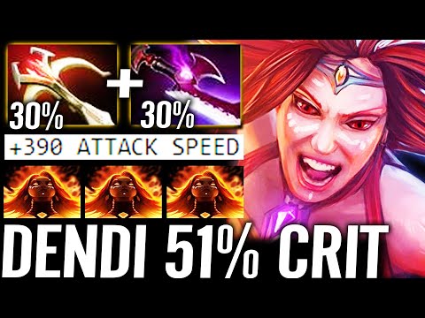 🔥 DENDI 2x Crit 51% Chance Silver Edge + Daedalus MAX AS Lina WTF MID 7.30 Dota 2 Pro