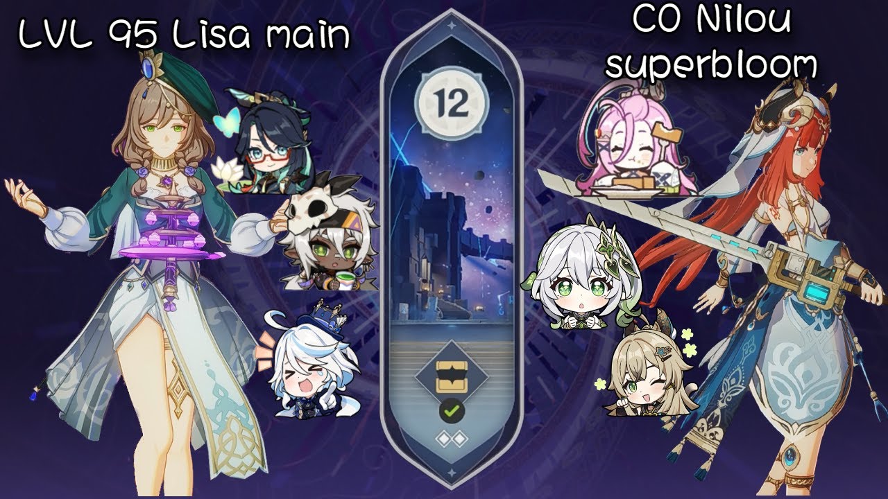 LVL 95 Lisa slays! C6 Lisa hypercarry & Nilou superbloom vs Luna I abyss 12. Full 9 stars 【原神】