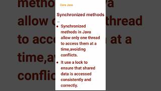 Synchronized methods (73) #corejava
