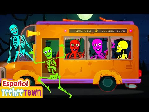 Cinco esqueletos viajaban en un autobús | Nueva canción de esqueleto para niños | Pueblo Teehee