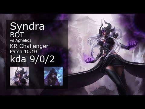 Syndra Bot & Blitzcrank vs Aphelios & Thresh - KR Challenger 9/0/2 Patch 10.10