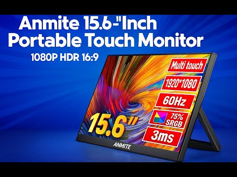 Anmite 15.6" Portable Touch Monitor for PC, Xbox, PS4, Nintendo Switch & Smartphones