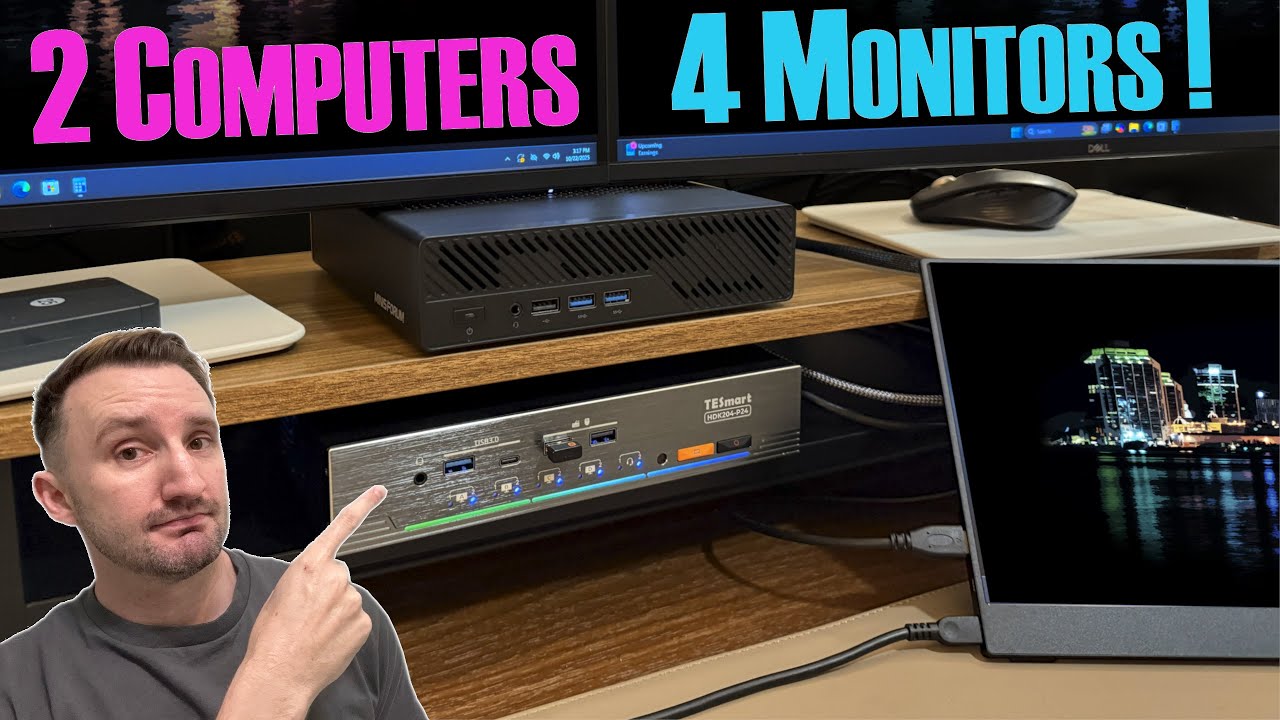 Power User Essential - TESmart 4 Monitor 2 PC KVM - HDK204-P24-USBK