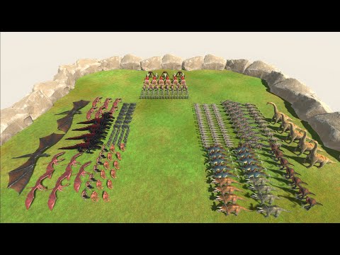 ARMIES TOURNAMENT - INFERNALS VS FANTASY VS HERBIVORE DINOSAURS - Animal Revolt Battle Simulator