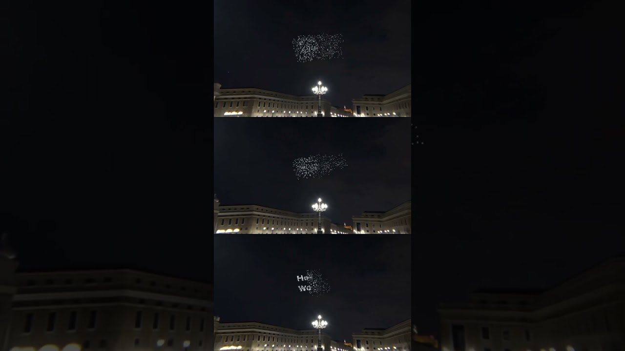 Turn any text into a drone show. Made with Openmagic AI-powered platform #aitools #vfx
