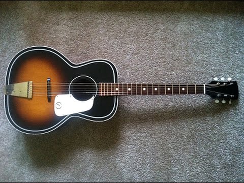 Kay 5160 1966 Sunburst acoustic guitar and case image 9