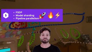 I explain Fully Sharded Data Parallel (FSDP) and pipeline parallelism in 3D with Vision Pro