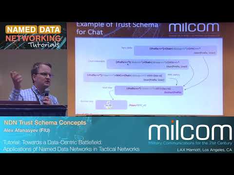 NDN Trust Schema Concepts - Alex Afanasyev / NDN Tutorial @ MILCOM 2018