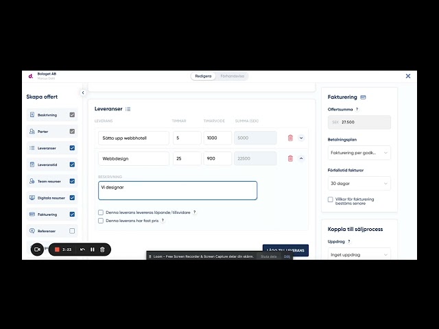 Skapa en digital offert i Partna - Så funkar det