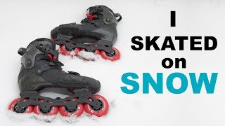INLINE SKATING on SNOW! Stupid Skate Session #2