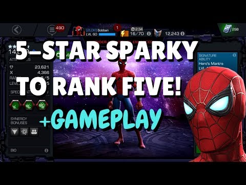 Spider-Man (Star Enhanced) Rank-Up to Rank 5 Level 65 + Gameplay! | Marvel Contest of Champions
