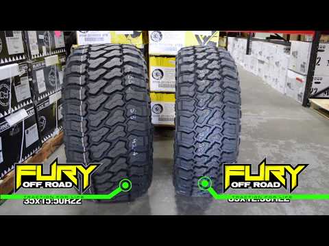 22x14 TIS 544BM w/ 35x15.50R22 Fury Offroad MT