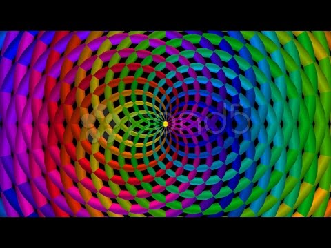 Double Psycho Spiral Loop (Rainbow) Hd. Stock Footage