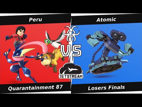 Quarantainment 87 Losers Finals - Peru (Duck Hunt, Greninja, Mii Brawler) Vs Atomic (ROB) - SSBU