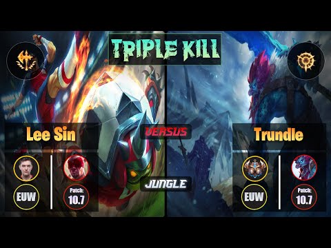 Selfmade LEE SIN (Jungle) [Conqueror] VS TRUNDLE - Challenger EUW Patch 10.7 Triple Kill