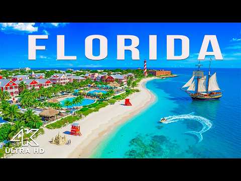 Florida 4K Drone Footage 🇺🇸 Miami Beach, Scenic Coastline & Luxury Yachts, Emerald Blue Paradise