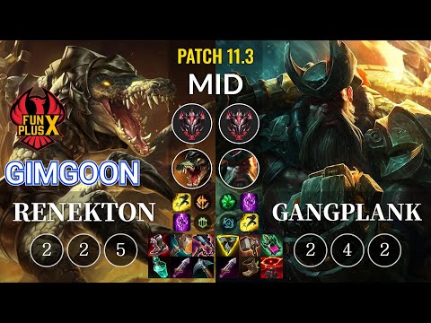 FPX GimGoon Renekton vs Gangplank Mid - KR Patch 11.3