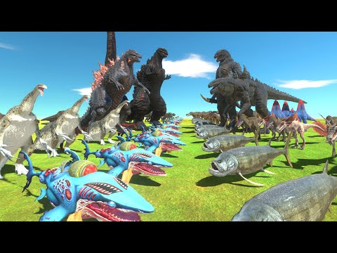 Godzilla Human War - Godzilla Human + Zilla VS Shin Godzilla - Animal Revolt Battle Simulator