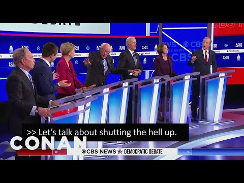 The CBS Democratic Debate Was Impossible To Close Caption - CONAN on TBS