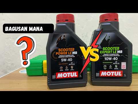 The difference between Motul Scooter Power Le 5W 40 and Scooter Expert Le 10W 40 oils