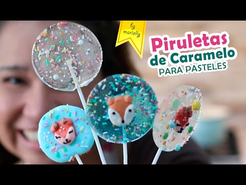 PIRULETAS 🍭 CHUPETAS 🍭 PALETAS de CARAMELO para PASTELES by Marielly