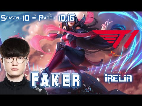T1 Faker IRELIA vs YONE Mid - Patch 10.16 KR Ranked
